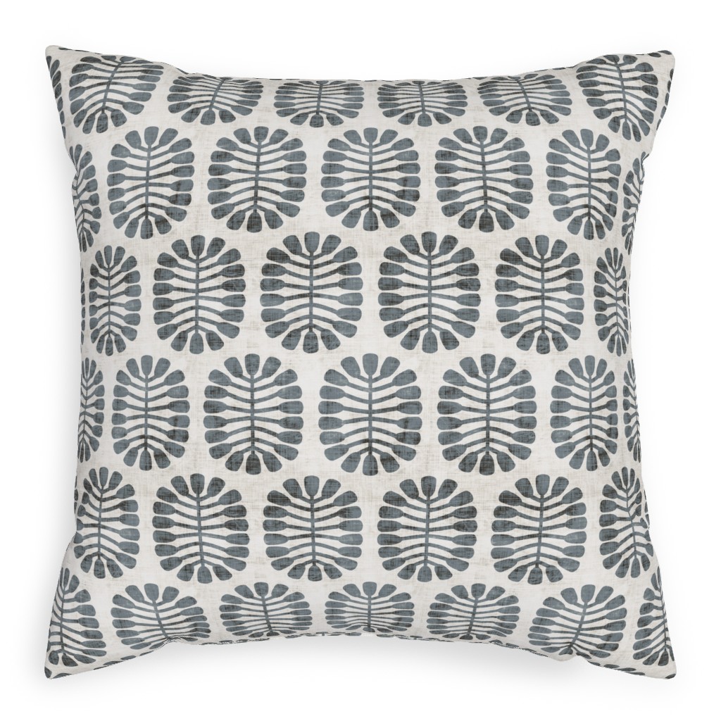 Seeded - Slate on White Outdoor Pillow, 20x20, Single Sided, Gray