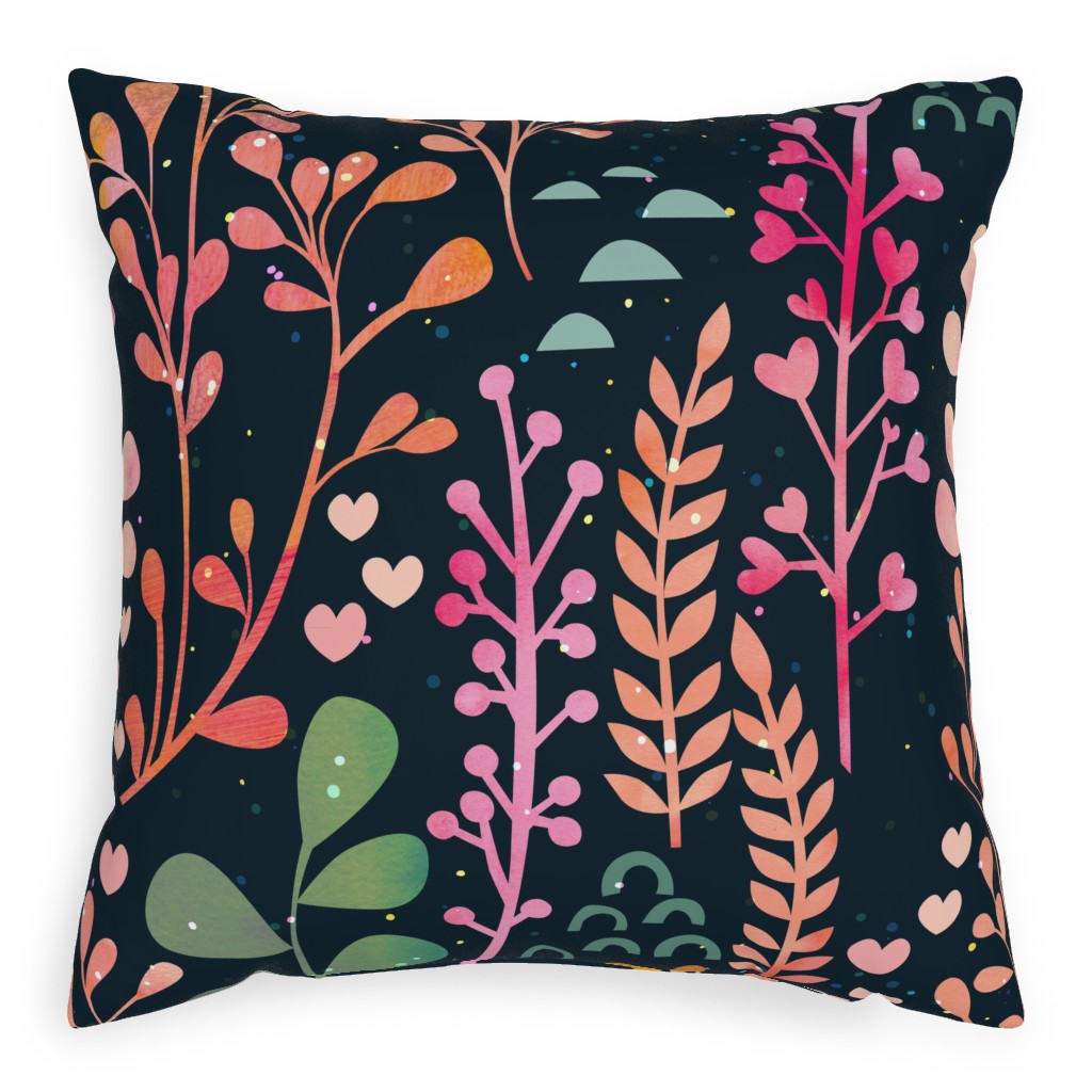 Where Love Grows - Dark Outdoor Pillow, 20x20, Single Sided, Multicolor