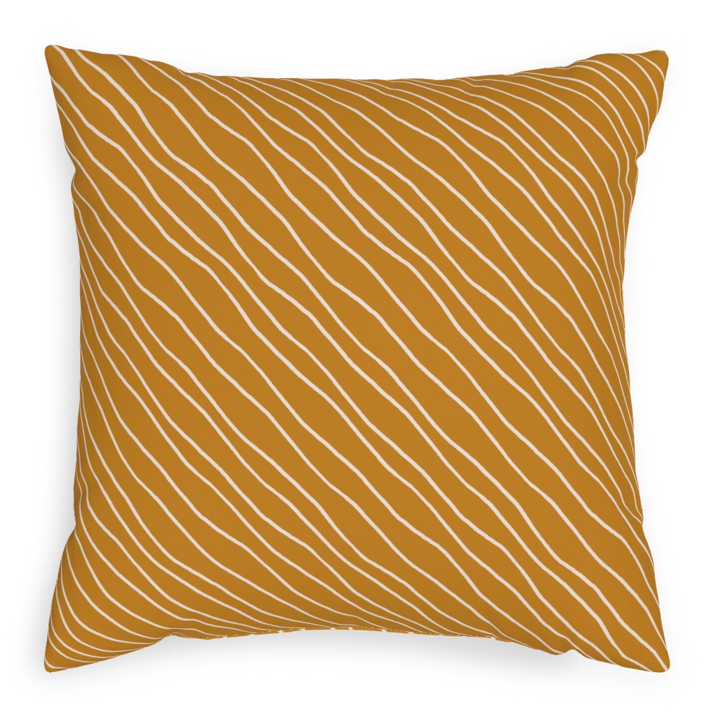Charlie - Mustard Outdoor Pillow, 20x20, Double Sided, Orange