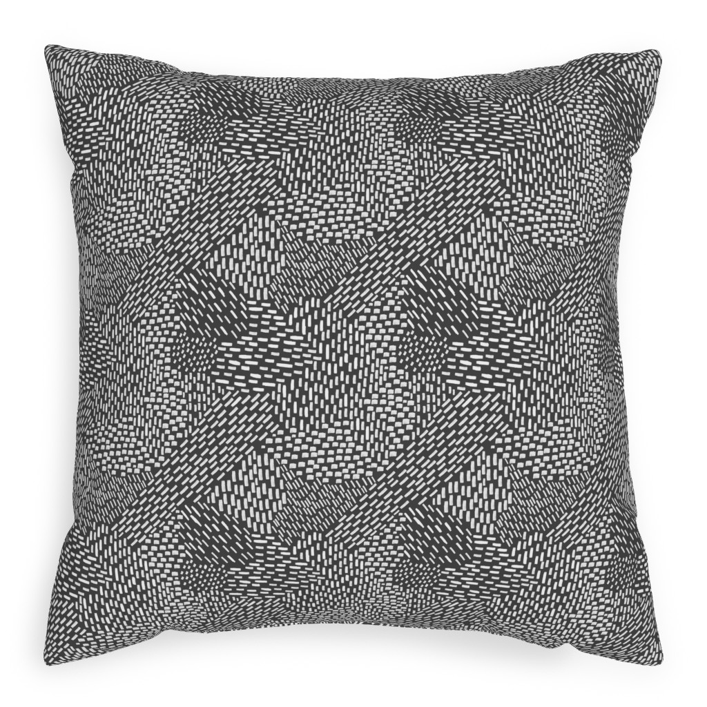 Abstract Brushstrokes Outdoor Pillow, 20x20, Double Sided, Black