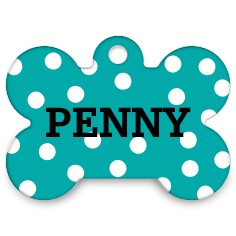 polka dots bone pet tag