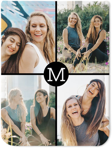 Modern Monogram Phone Card Holder, Black, black