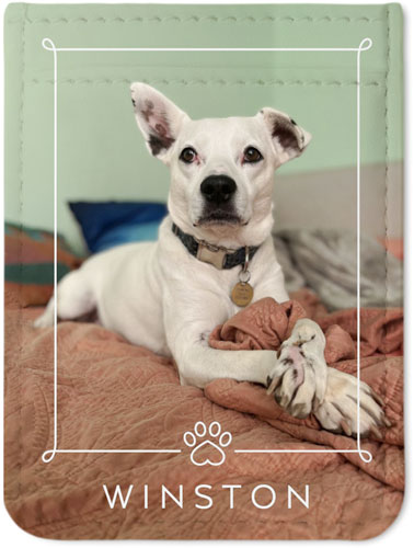 Paw Frame Phone Card Holder, White, white