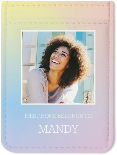 Rainbow Frame Phone Card Holder, White, white