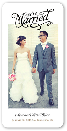 Our Big News Wedding Announcement, White, Pearl Shimmer Cardstock, Rounded, White