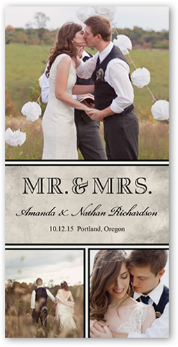 Enchanting Romance Wedding Announcement, Brown, Pearl Shimmer Cardstock, Square