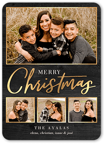 Togetherness Holiday Card, Grey, 5x7, Christmas, Pearl Shimmer Cardstock, Rounded