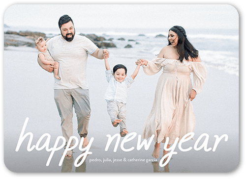 Wholesome Handwriting Holiday Card, White, 5x7 Flat, New Year, Standard Smooth Cardstock, Rounded