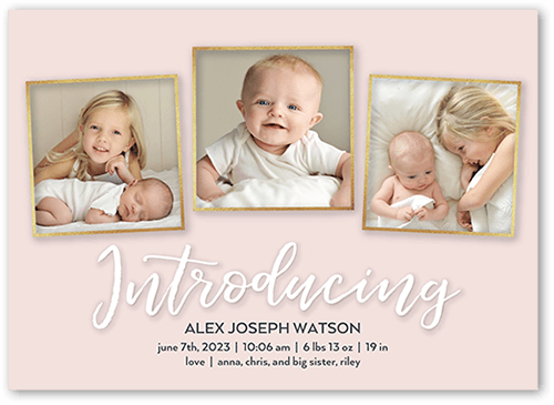 Birth Announcement Cards For Multiple Siblings