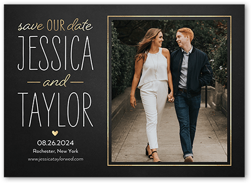 The Big Day Save The Date, Grey, 5x7 Flat, 100% Recycled Cardstock , Square