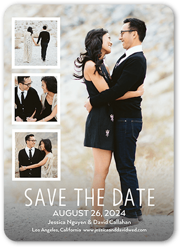 Gallery of Moments Save The Date, White, 5x7 Flat, Signature Smooth Cardstock, Rounded