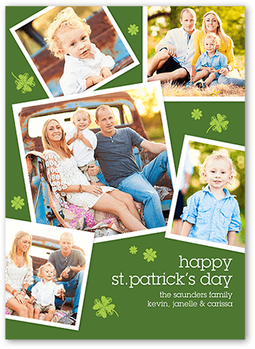 Frames And Clovers St. Patrick's Day Card, Green, Signature Smooth Cardstock, Square