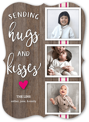 Sending Hugs and Kisses Valentine's Day Card, Beige, 5x7 Flat, Signature Smooth Cardstock, Bracket