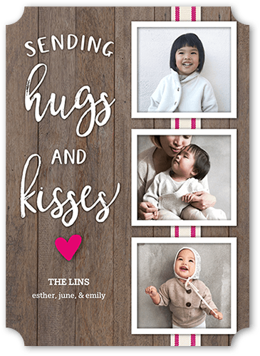 Sending Hugs and Kisses Valentine's Day Card, Beige, 5x7, Signature Smooth Cardstock, Ticket