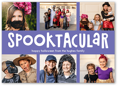 Delightful Spooktacular Halloween Card, Purple, 5x7 Flat, Signature Smooth Cardstock, Square