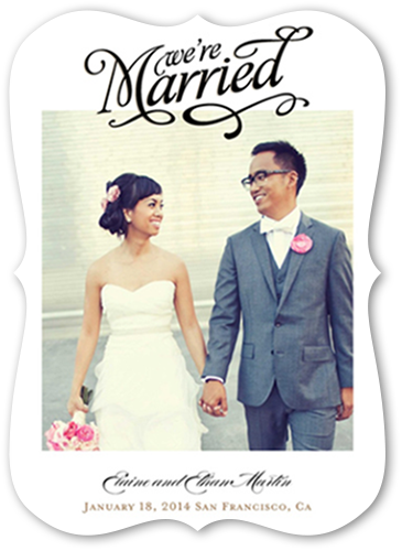 Our Big News Wedding Announcement, White, Signature Smooth Cardstock, Bracket
