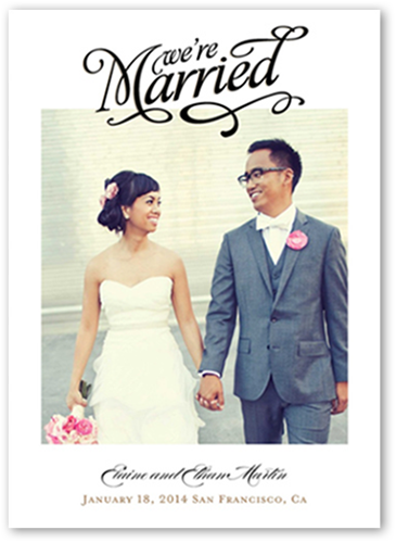 Our Big News Wedding Announcement, White, Standard Smooth Cardstock, Square