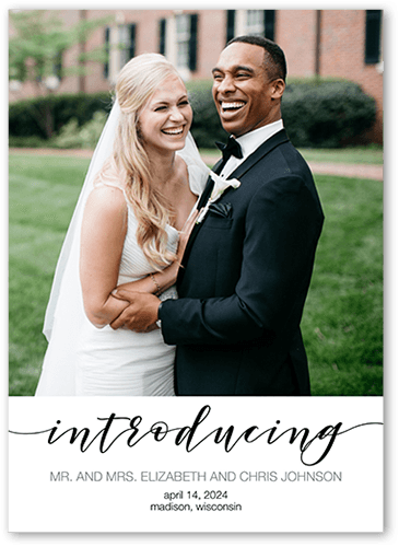 Just Celebrate Wedding Announcement, White, 5x7 Flat, Signature Smooth Cardstock, Square