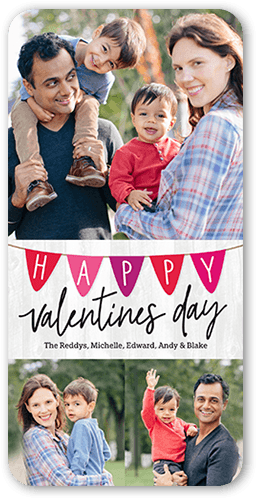 Banner Joy Valentine's Day Card, Grey, 4x8, Signature Smooth Cardstock, Rounded