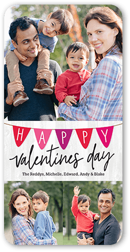 Banner Joy Valentine's Day Card, Grey, 4x8 Flat, Signature Smooth Cardstock, Rounded, Smoke