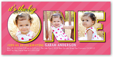 one collage girl birthday invitation 4x8 photo