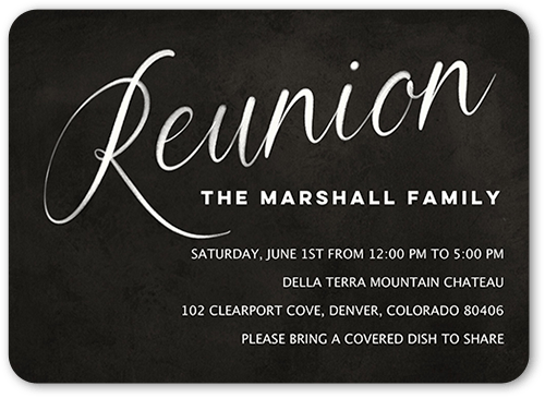 Simple Reunion Party Invitation, Rounded Corners