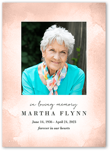 Brushed Watercolor Sympathy Card, Orange, 5x7 Flat, Write Your Own Greeting, Luxe Double-Thick Cardstock, Square, Russet