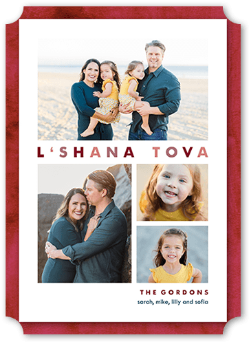 Watercolor Enclosure Rosh Hashanah Card, Red, 5x7 Flat, White, Signature Smooth Cardstock, Ticket