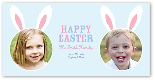 Bunny Ears Easter Card, Square Corners