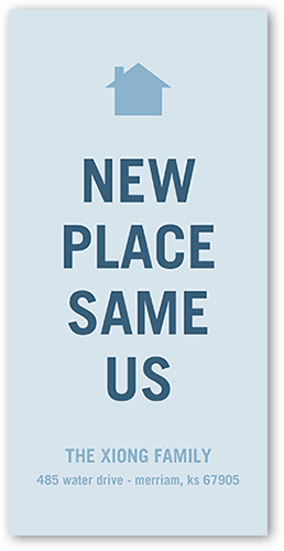 Update Us Moving Announcement, Blue, 4x8 Flat, Write Your Own Greeting, Pearl Shimmer Cardstock, Square