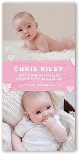 Whimsical Baby Girl Announcement Cards