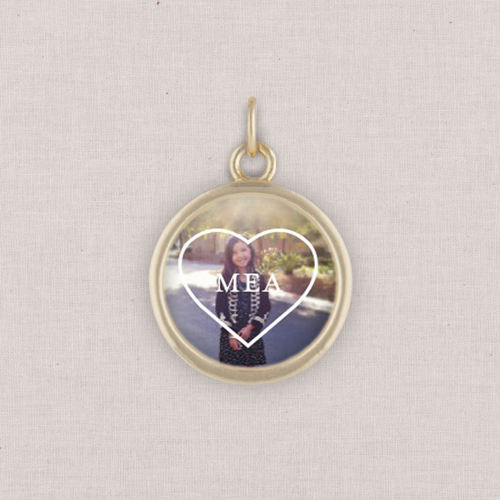 Gold Circle Photo Charms