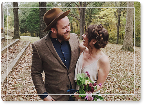 Floating Frame Photo Tile, Metal, 5x7, White, white