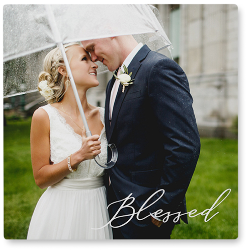 Pure Blessed Photo Tile, Metal, 8x8, White