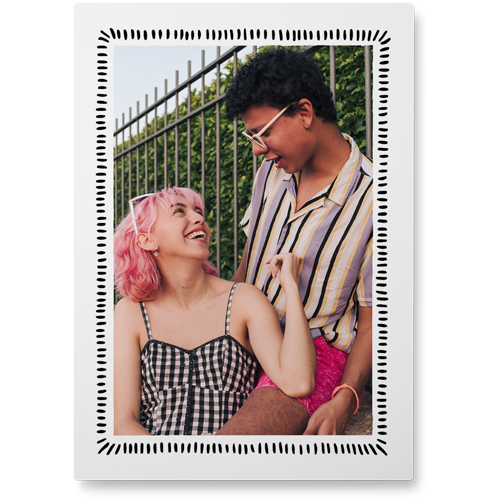 Dashing Border Photo Tile, Metal, 10x14, Black
