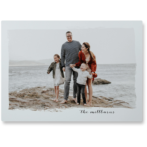 Airy Border Photo Tile, Metal, 10x14, Gray, air