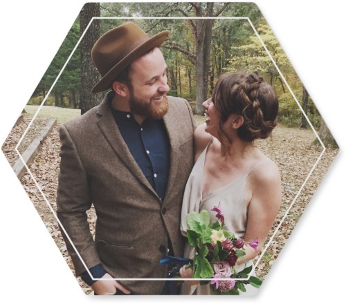 Floating Frame Photo Tile, Metal, 7x8, White, white