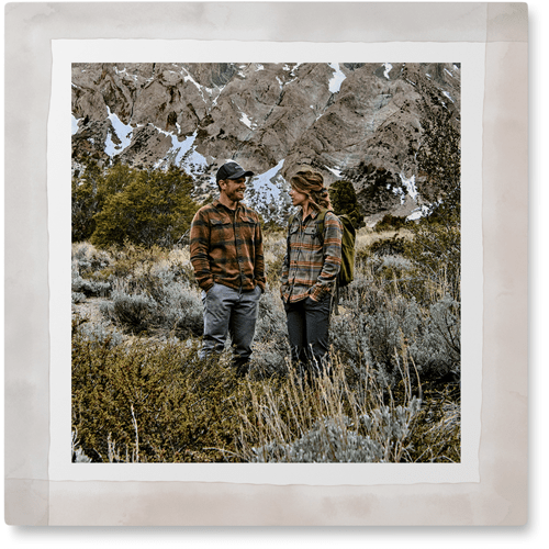 Washed Border Photo Tile, Metal, 12x12, Gray
