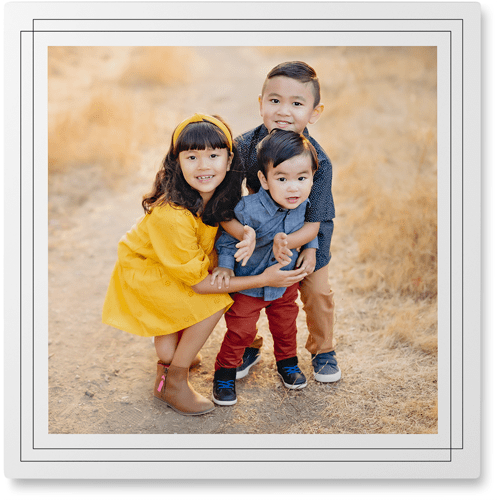 Forever Framed Border Photo Tile, Metal, 12x12, White