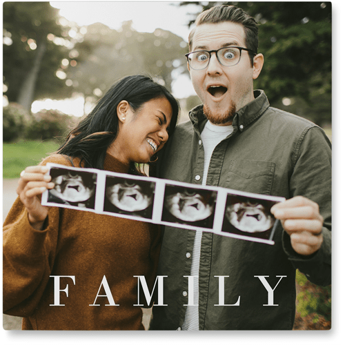 Absolute Family Photo Tile, Metal, 12x12, White, white