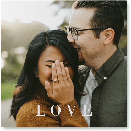 Absolute Love Photo Tile, Metal, 16x16, White