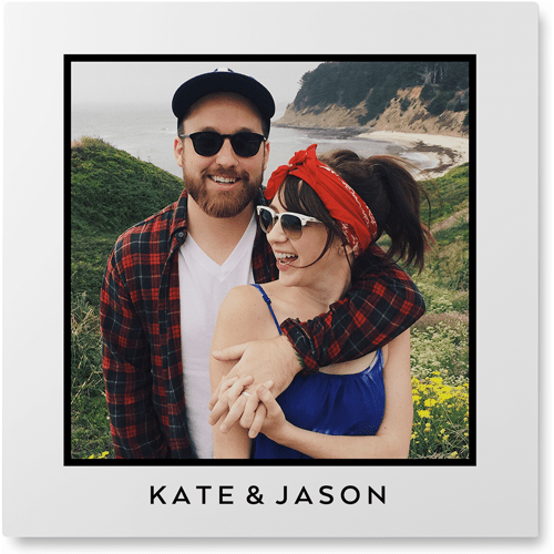 Framed Memento Photo Tile, Metal, 16x16, White