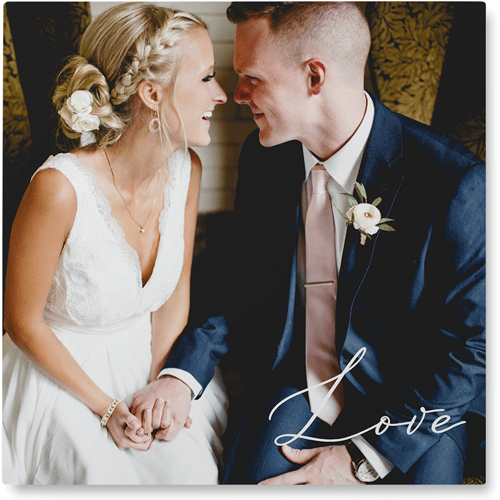 Pure Love Photo Tile, Metal, 16x16, White, white