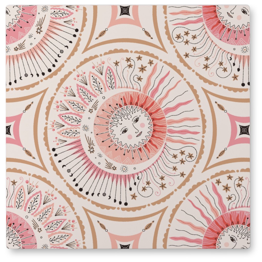 Celestial Talisman Photo Tile, Metal, 8x8, Pink, Bright Pink