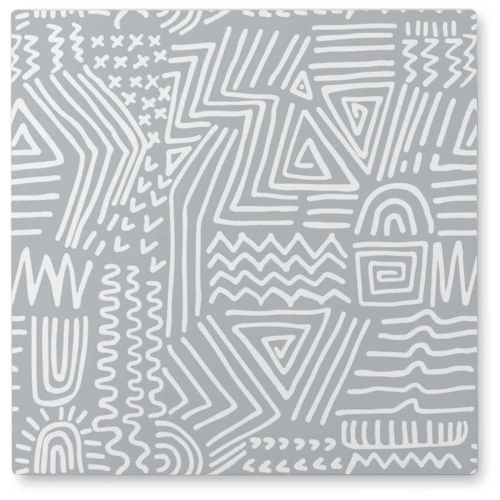 Spirited - Gray Photo Tile, Metal, 8x8, Gray, Gray