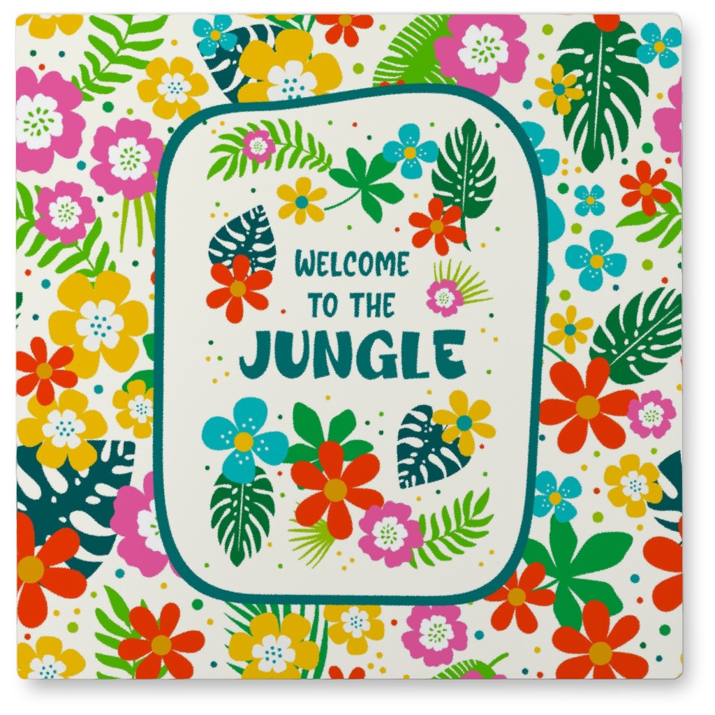 Welcome To the Jungle Photo Tile, Metal, 8x8, Multicolor