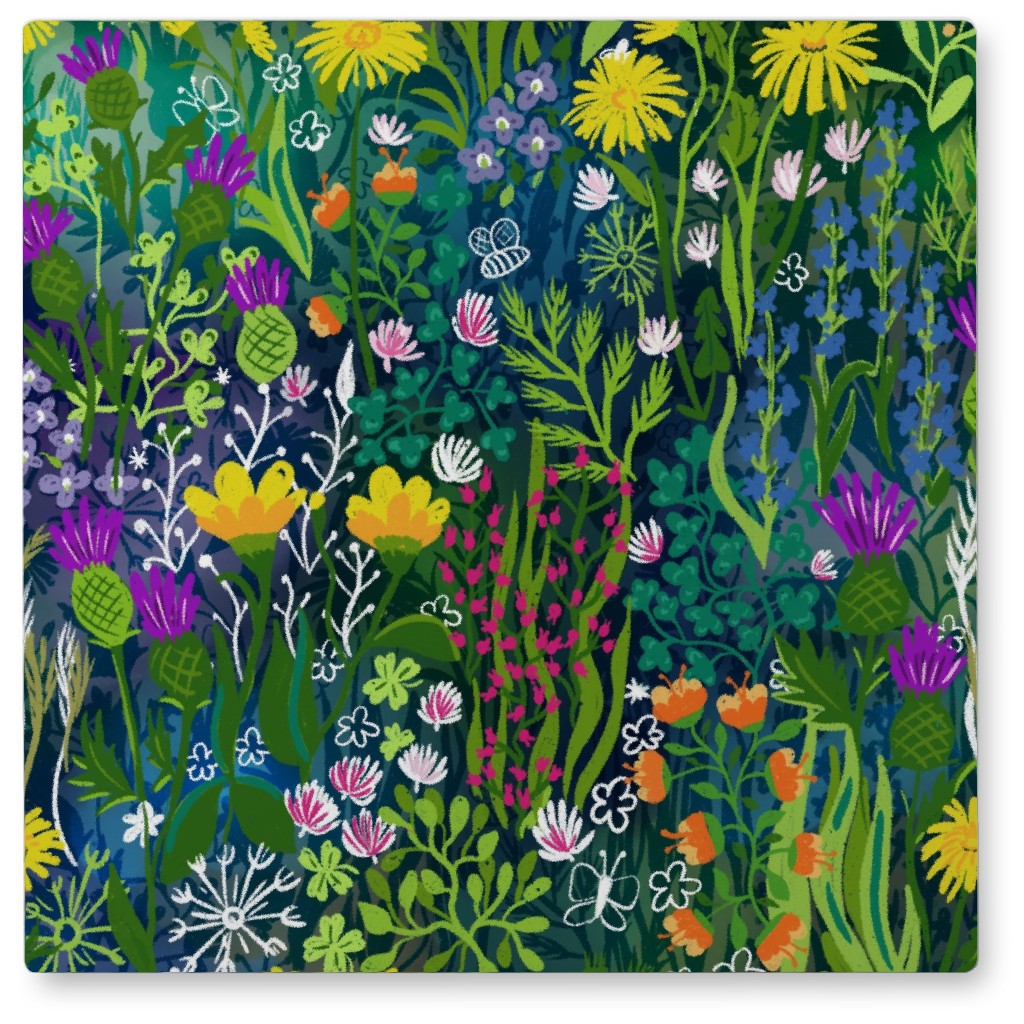 Prairie Restoration Photo Tile, Metal, 8x8, Multicolor, Seaweed