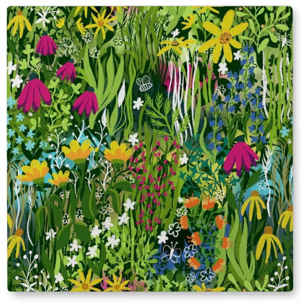 Prairie Restoration Photo Tile, Metal, 8x8, Multicolor, Leaf