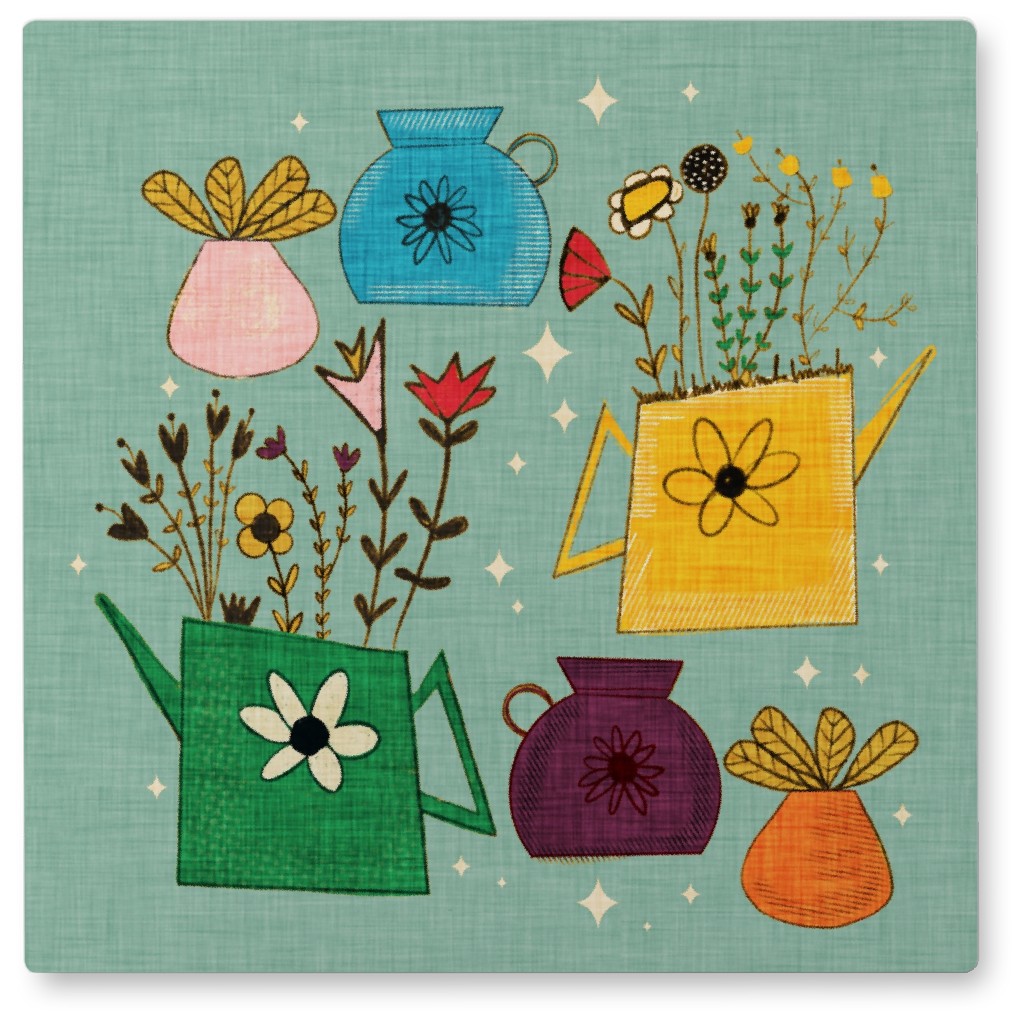 Gardening Dreams Photo Tile, Metal, 8x8, Multicolor, Mantis