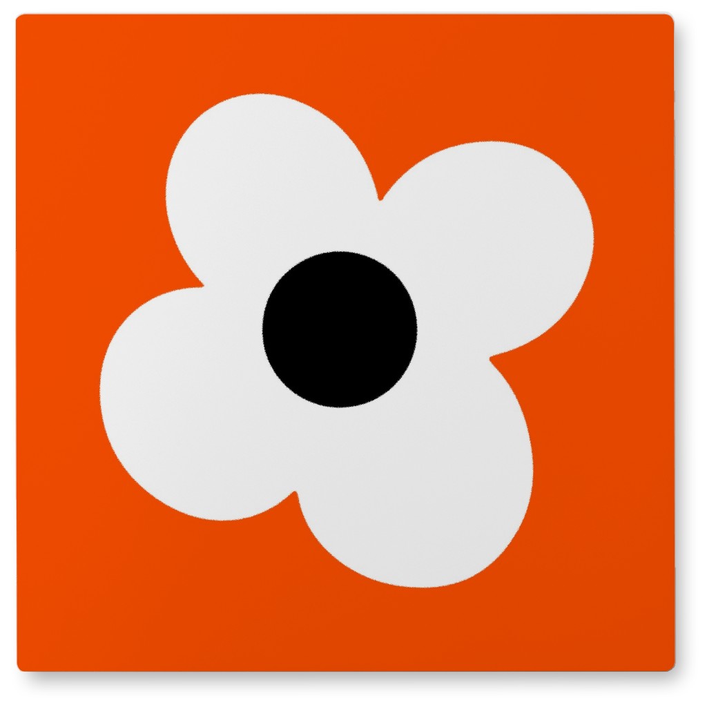 Max Daisy Photo Tile, Metal, 8x8, Red, Coral